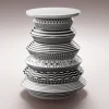 Tavolino in ceramica bianca e nera Bossanova Vinicius