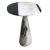 Tavolino in ceramica Raku bianco e nero #1