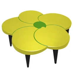 Tavolino in legno a forma di fiore Tiaré laccato di C. Rampazzi