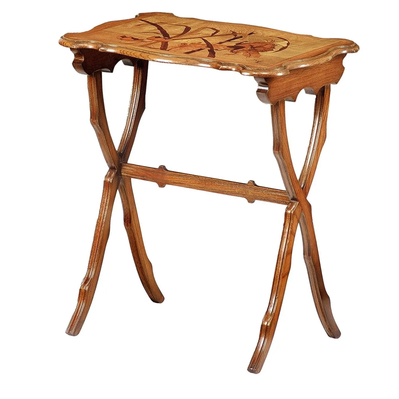 Tavolino in legno esotico Liberty francese di Emile Gallè
