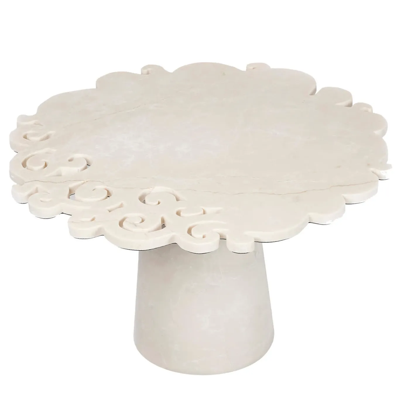 Tavolino in macramè mezzo marmo di Roberto Semprini