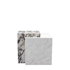Tavolino in marmo di Carrara e Calacatta by Martage Collection