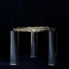 Tavolino in metallo intrecciato placcato argento