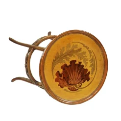 Tavolino intarsiato in stile Art Nouveau francese di Ernesto Basile