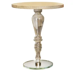 Tavolino in vetro e legno