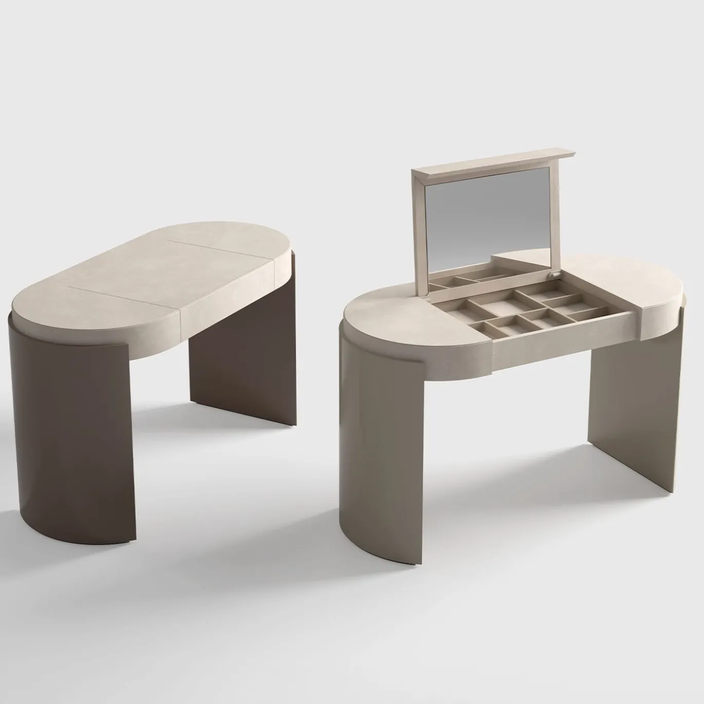 Tavolino Jules in pelle beige