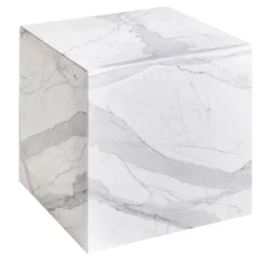 Tavolino Kubo Bianco Carrara