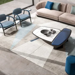 Tavolino laccato lucido blu