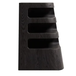 Tavolino laterale Eracle in legno di frassino a 3 ripiani