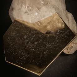 Tavolino laterale Ialino in oro e quarzo