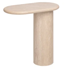Tavolino laterale in marmo travertino ovale beige Cantilever L