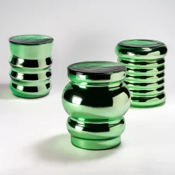 Tavolino laterale in vetro verde modello A Bouchon di Dan Yeffet