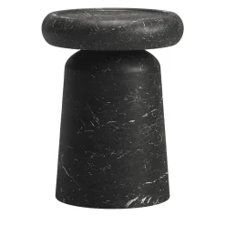 Tavolino Laterale Medium in Marmo Marquinia Nero di Ivan Colominas