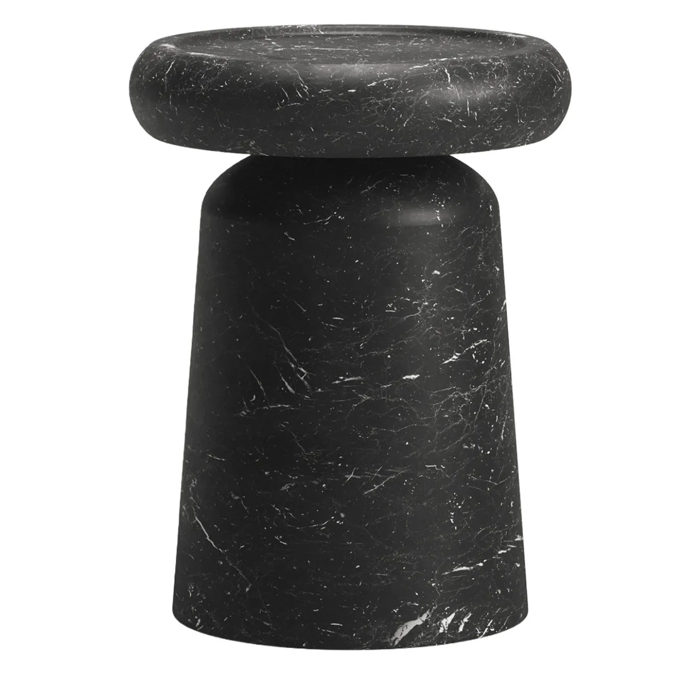 Tavolino Laterale Medium in Marmo Marquinia Nero di Ivan Colominas
