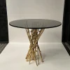 TAVOLINO LATERALE MUMBI CON BASE IN FUSIONE DI OTTONE E PIANO IN VETRO - FLAIR EDITION MADE BY NSL