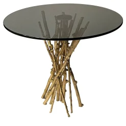 TAVOLINO LATERALE MUMBI CON BASE IN FUSIONE DI OTTONE E PIANO IN VETRO - FLAIR EDITION MADE BY NSL