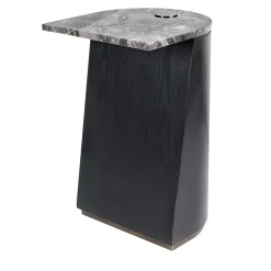 Tavolino laterale Rebel in marmo nero e legno