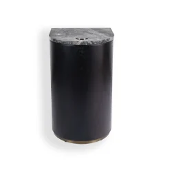 Tavolino laterale Rebel in marmo nero e legno