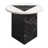 Tavolino laterale rotondo in marmo nero e bianco Modern S di Lorenzo Zaccarin