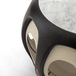 Tavolino laterale Yuan con piano in marmo