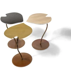 TAVOLINO LEAF CON TOP IN FOGLIA ORO