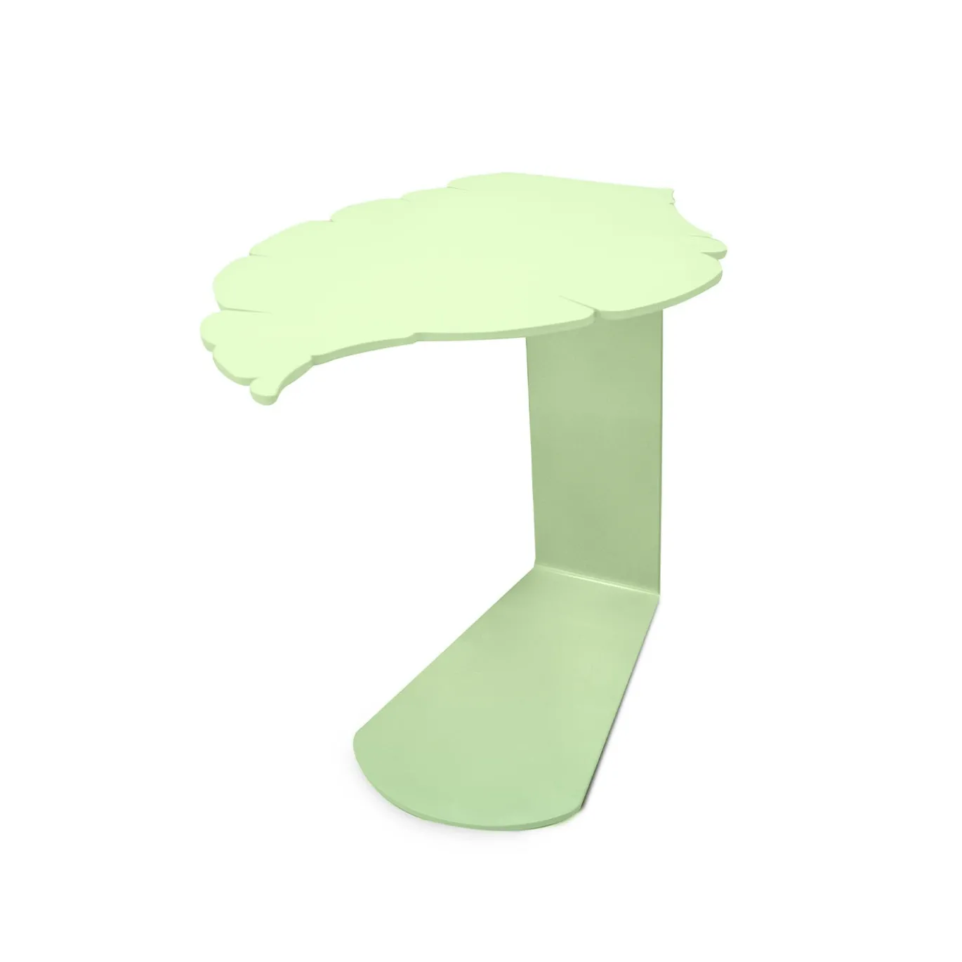 Tavolino Leaf in metallo verde pastello
