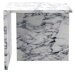 Tavolino Linea in marmo Arabescato Bianco by Martage Collection