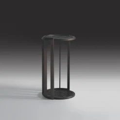 Tavolino Lucio Alto Rotondo da Esterno in Iroko
