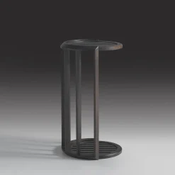 Tavolino Lucio Alto Rotondo da Esterno in Iroko