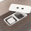 Tavolino Maiz in vetro e acciaio