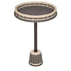 Tavolino Matisse in pelle e rattan - Grande