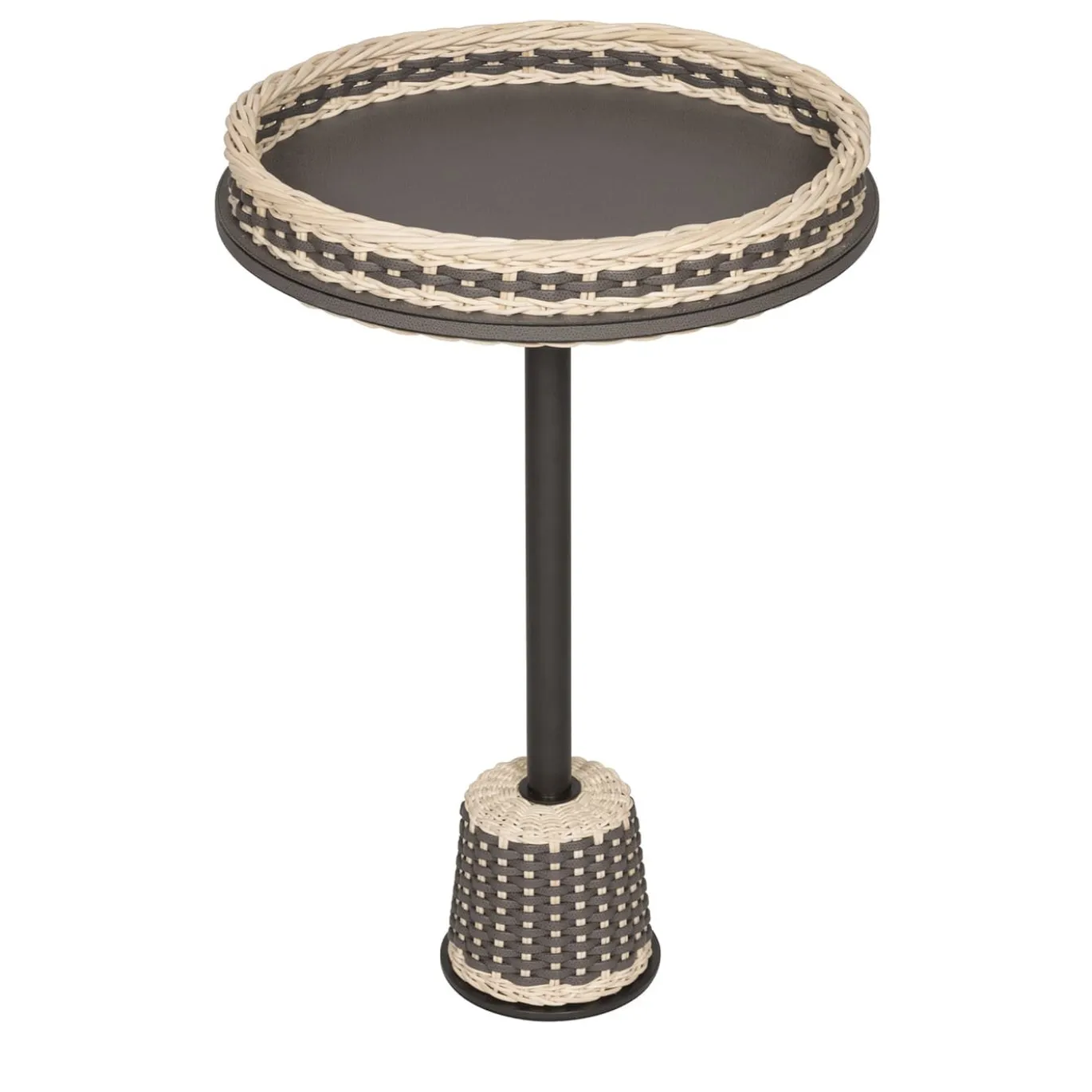Tavolino Matisse in pelle e rattan - Grande