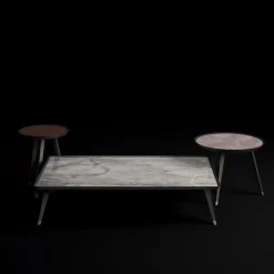 Tavolino medio in marmo con taglio Chevron