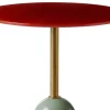 Tavolino medio in ottone e vetro Pins