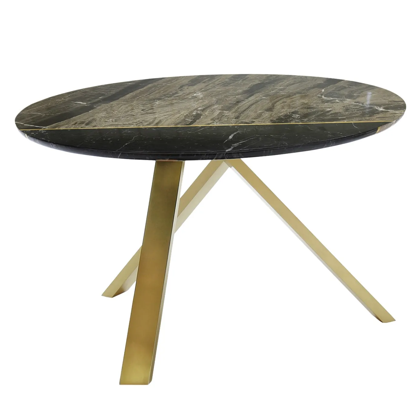 Tavolino Meridian con top in marmo e gambe in metallo