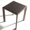Tavolino Milano in cuoio marrone
