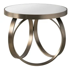 Tavolino Ottoline Gueridon con finitura bronzo e top in specchio