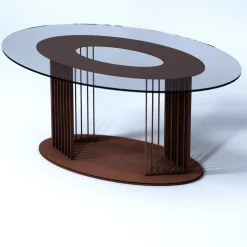 Tavolino Ovov in acciaio corten di Claudia Fanciullacci