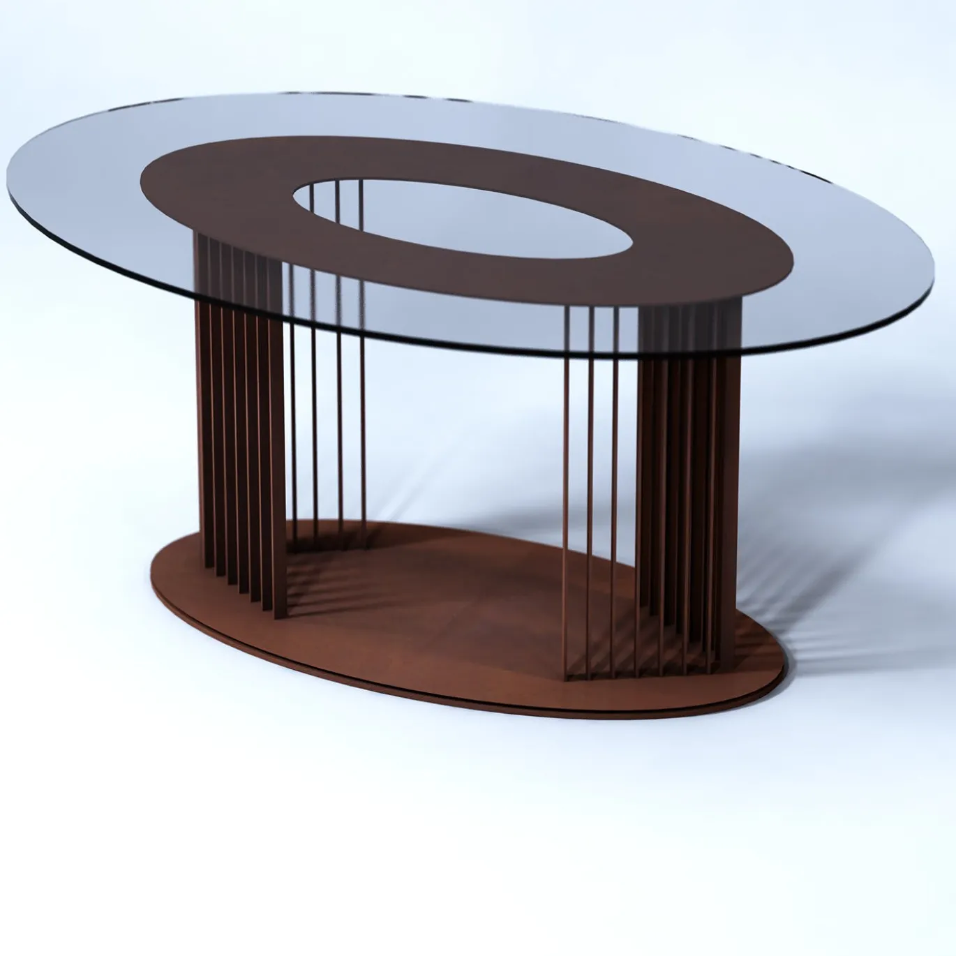 Tavolino Ovov in acciaio corten di Claudia Fanciullacci