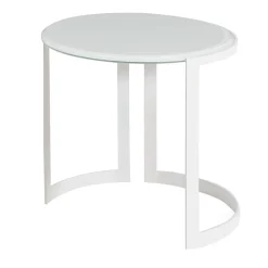 Tavolino per Esterni Iconic Rotondo in Vetro Bianco Artico