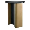 Tavolino Piccolo con Piano in Vetro e Base in Bronzo Brunito