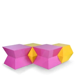 Tavolino Pop & Op Clessidra rosa di Carlo Rampazzi