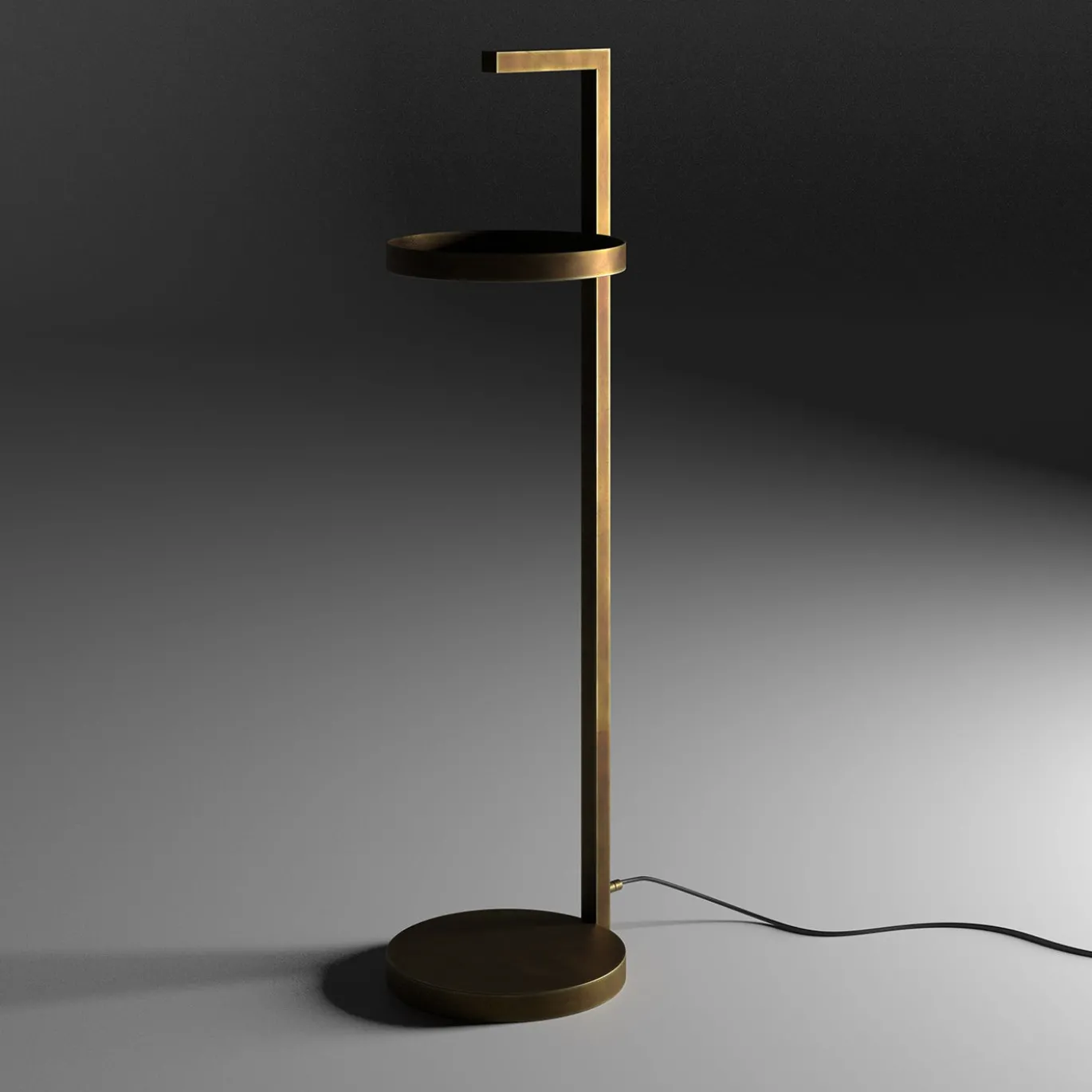 Tavolino Primopiano in ottone con luce LED