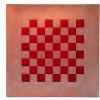Tavolino quadrato Across Dama in rame rosso