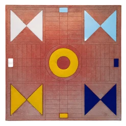 Tavolino quadrato Across Ludo in rame bianco