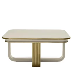 Tavolino quadrato bianco e oro
