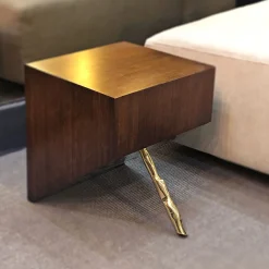 Tavolino quadrato D/Zen Natural Oro e Marrone di CtrlZak