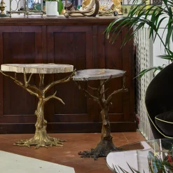 Tavolino Quercia con piano in agata