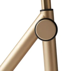 Tavolino Regolabile In Acciaio Oro Metallizzato Con Ruote