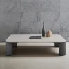 Tavolino rettangolare Taula Bianco Carrara